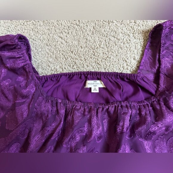 Mason & Belle long sleeve blouse purple paisley print NWOT - Picture 2 of 9